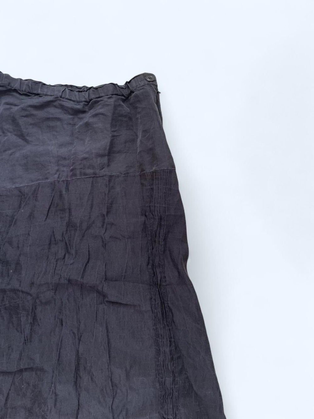 Black linen silk vintage skirt size M by Shirin Guild - Picture 2 of 8